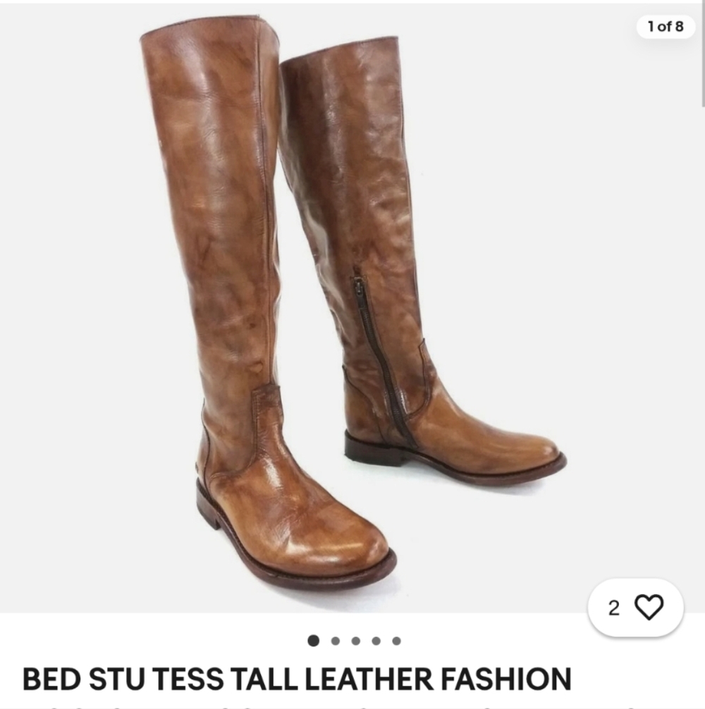 BED STU Tess Leather Riding Boots BedStu Size 8.5 (Fits Snug, More Like An 8).